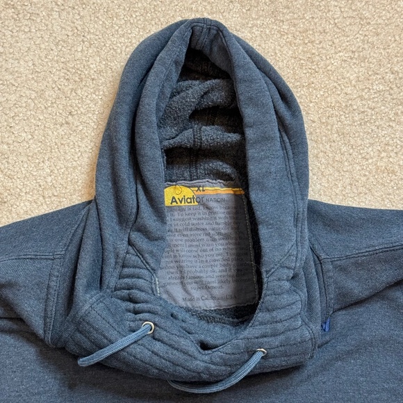 Aviator Nation Ninja Hoodie Sweatshirt Charcoal Grey Front Zip Pockets Size XL - Picture 11 of 16